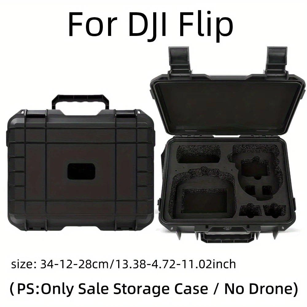 Drone Hard Shell Case - DJI Flip用ハードシェル収納ケース、RC N3/RC 2対応、ブラック、ドローンアクセサリー用複数コンパートメント付き
