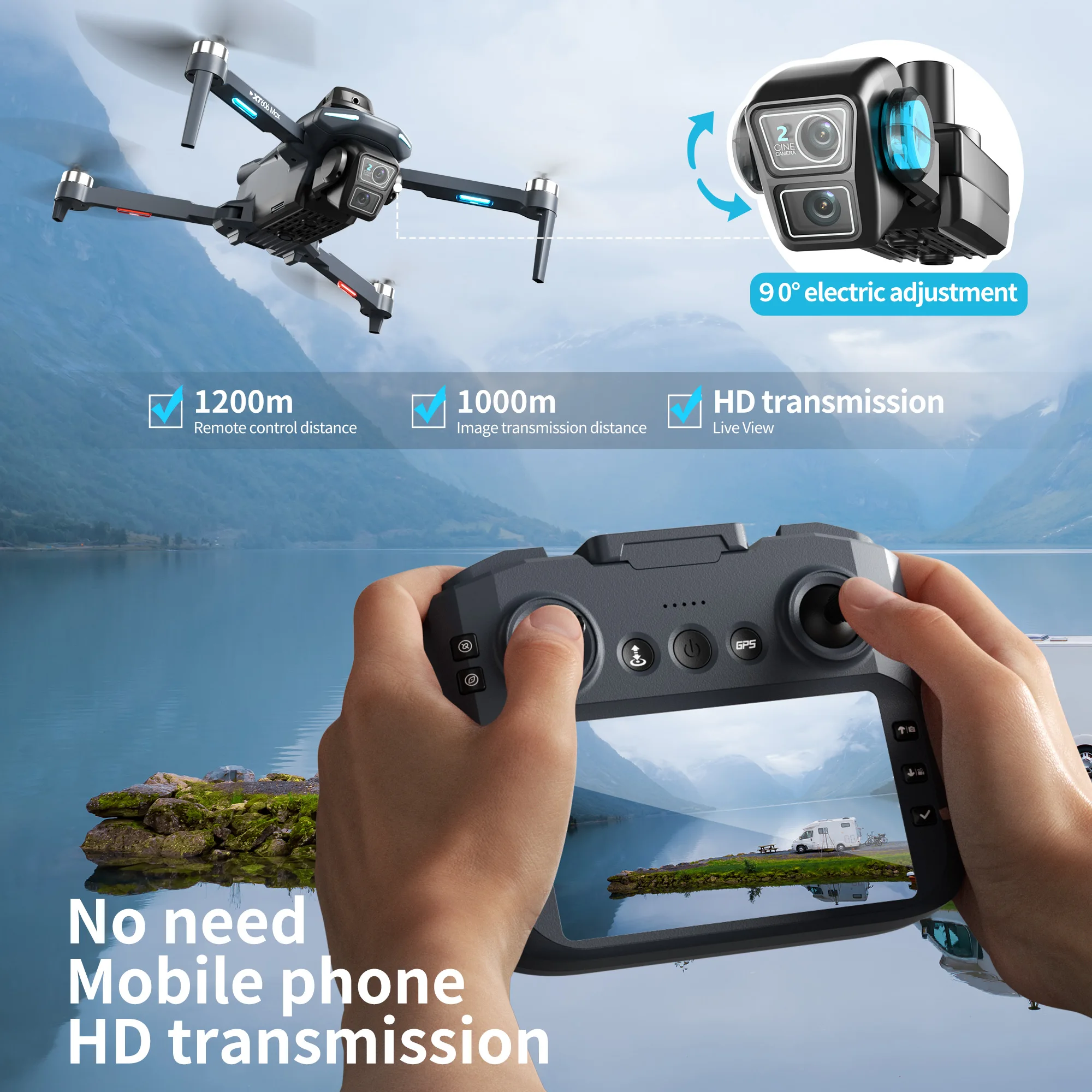 オリジナルXT606 MAX GPSドローン 4Kプロフェッ - Jjrc Drone X12 のレビューと価格